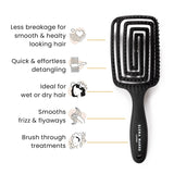 Curved Vent Detangling Hair Brush (Black)