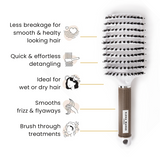 Curved Vent Detangling Hair Brush (White)